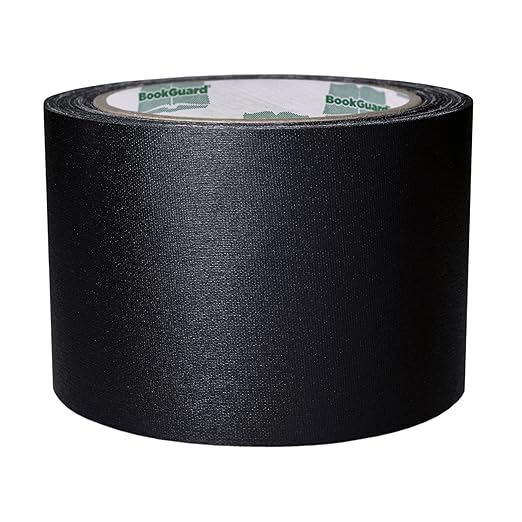 BookGuard 3 inch Premium Bookbinding Repair Cloth Tape, 15 Yard Roll, Black