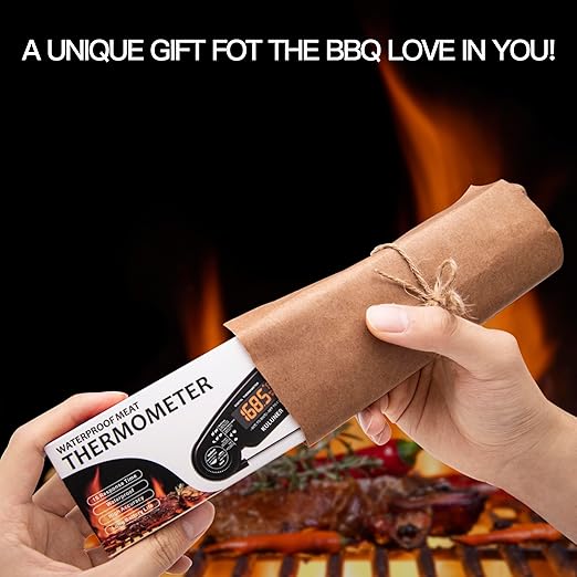 1-Second Rapid and Accurate Meat Thermometer - Waterproof Multifunctional Kitchen Food Thermometer, Ideal for Frying, Smoking, Grilling and More (Black)