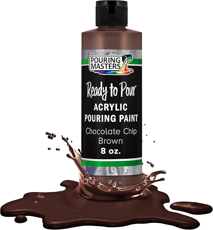 Pouring Masters Chocoloate Brown Ready to Pour Acrylic Pouring Paint - Premium 8-Ounce Pre-Mixed Fluid Acrylic Paint - Fluid Art Supplies for Canvas, Wood, Paper, Tile & Rocks