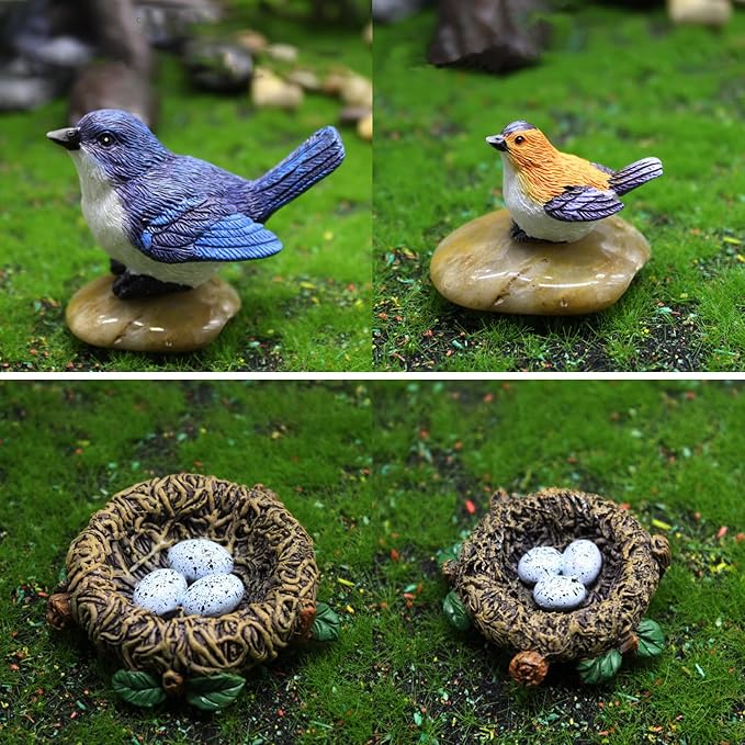 Kai Dream 15Pcs Fairy Garden Accessories, Fairy, Gnome, Animal Figurines, Miniature Resin Figurines