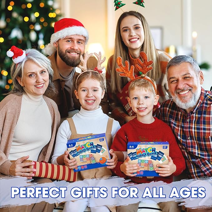 Matching Board Game, Family Puzzle Board Games for Adults & Children, Block Puzzle Games with Bell for Kids Ages 4+, Birthday Gifts Toys Travel & Party Boards Game for Family Night