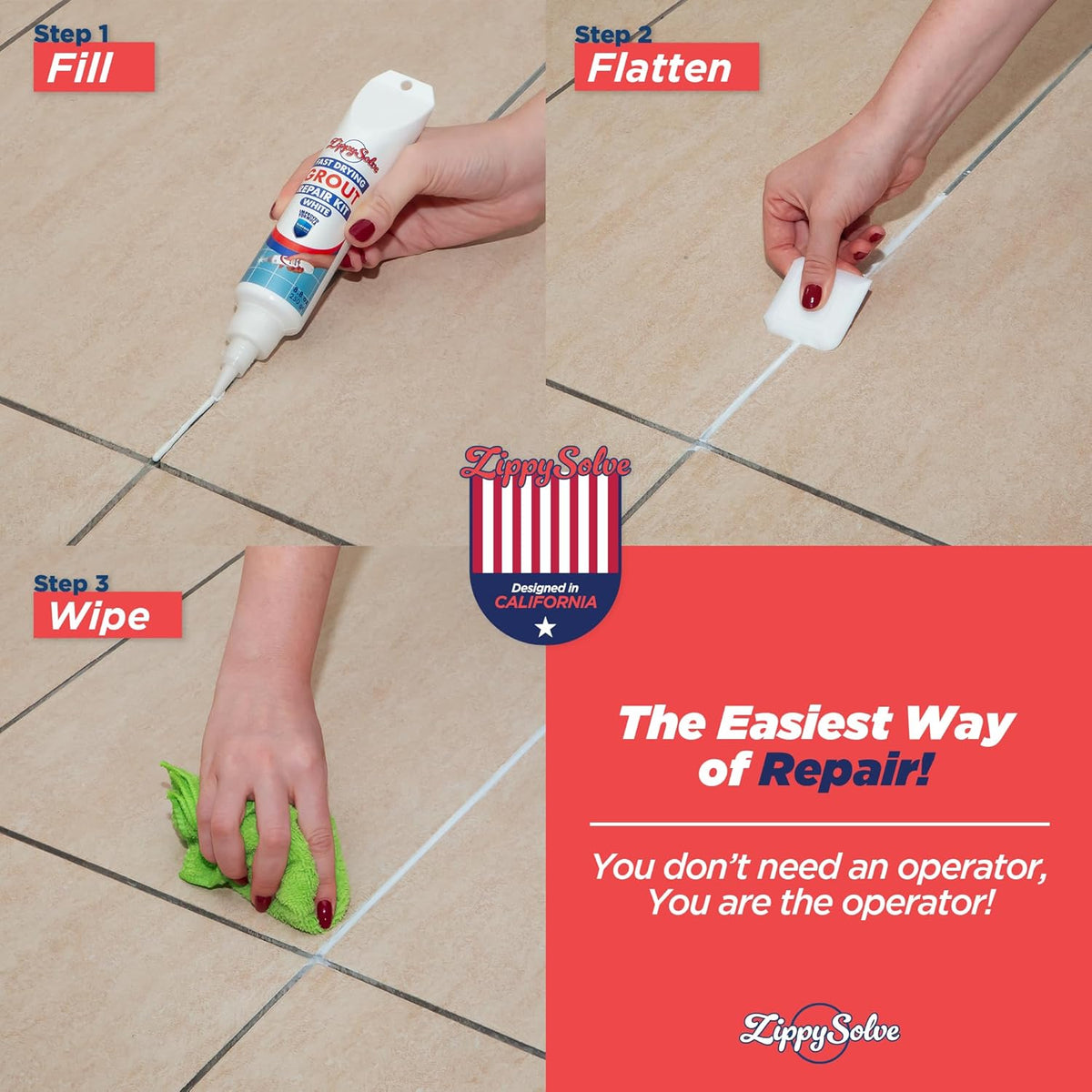 Tile Grout, Repair Kit, 2 Pack Grout Filler, Restore & Renew Tile Joints Line, Fast Drying Grout Paint Squeeze Tube for Bathroom Shower Kitchen Floor, Waterproof (17.6 oz, White)