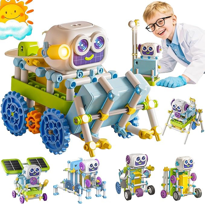 SMILESSKIDDO STEM Toys for Kids 8-13 Years Old, 36-in-1 Robotics Kit with Solar Power & Sensors, 434 Pieces Learning & Education Science Kits, Birthday Gift Idea for Boys and Girls