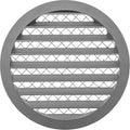 Repa Market 8" Gray Vent Cover - Aluminum - Industrial Round Air Louver - Metal Soffit Vent with Screen - Mesh - Round Grille for House Or Garage Wall- (8" Inch, Gray)