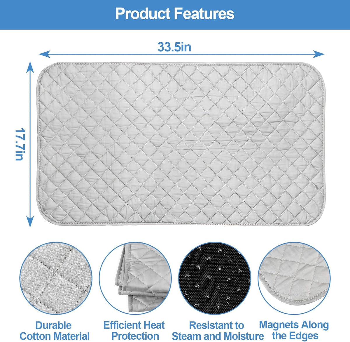 Magnetic Ironing Mat Blanket,Foldable Ironing Mat Portable Board,Iron Board Alternative Cover,Portable Cover,Ironing Mat for Table Top