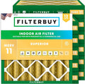 Filterbuy 25x25x4 Air Filter MERV 11 Superior Pet & Allergy Defense (12-Pack), Electrostatic Pleated HVAC AC Furnace Filters Replacement, Made in USA (Actual Size: 24.50 x 24.50 x 3.63)