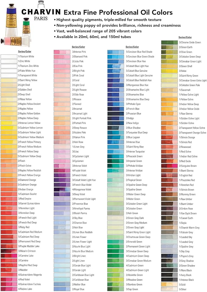 Charvin Extra Fine Oil Paint, Burnt Umber 150 ml - Triple-Milled, Rich Texture, Poppy Oil-Based, Light-Fast, Handmade, Archival Quality