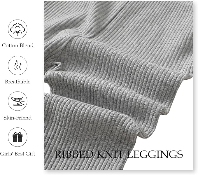 SOBOWO Baby Girl Leggings Pants Toddler Girls Solid Ribbed Pants 3 Pack Ruffle Bottoms Trouser Fall Winter Clothes 9M-3T
