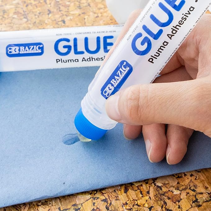 BAZIC Products Washable Glue Pen 1.7 Oz. (50 mL), Liquid Clear Glues Bond Adhesive for Art Crafts Project at School Home Office (2/Pack), 1-Pack