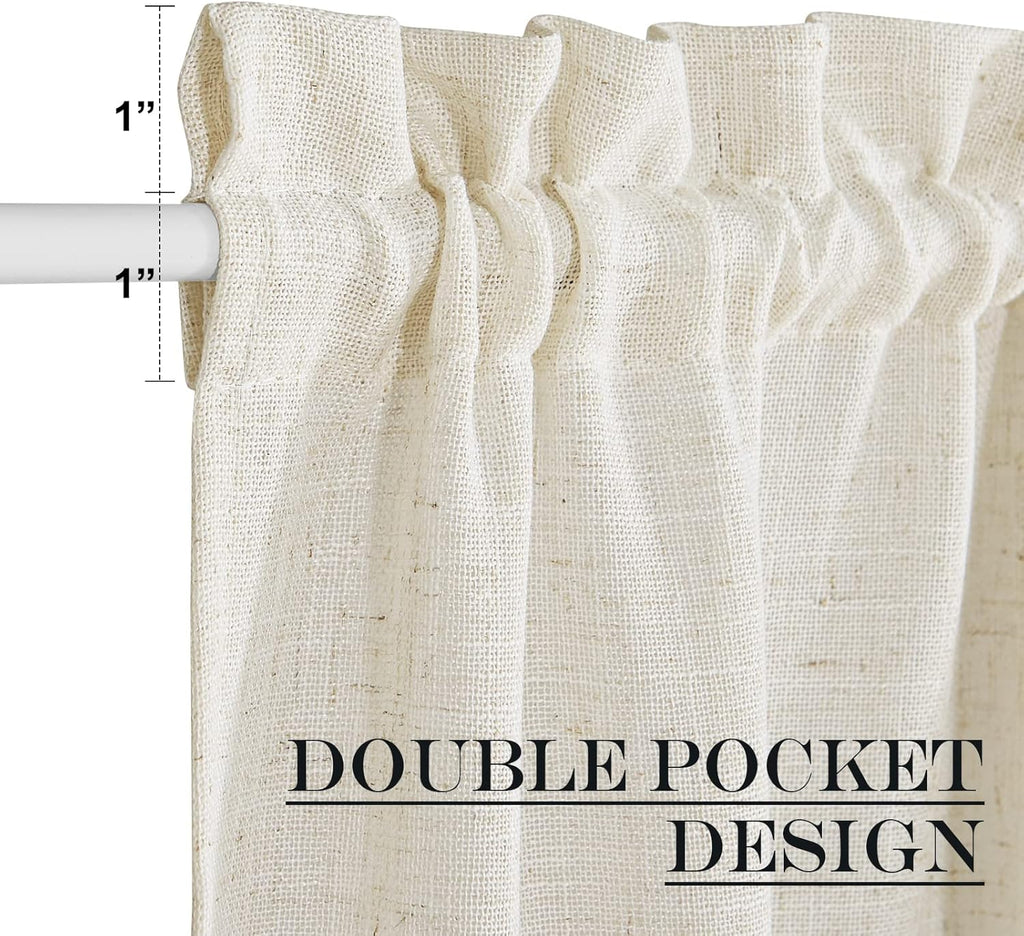 NICETOWN Linen Sidelight Curtains - 12 Wide x 72 Long French Front Door Curtain Panel Side Light Rod Pocket Window Covering for Living Room Glass Door with Tieback, Set of 1, Linen