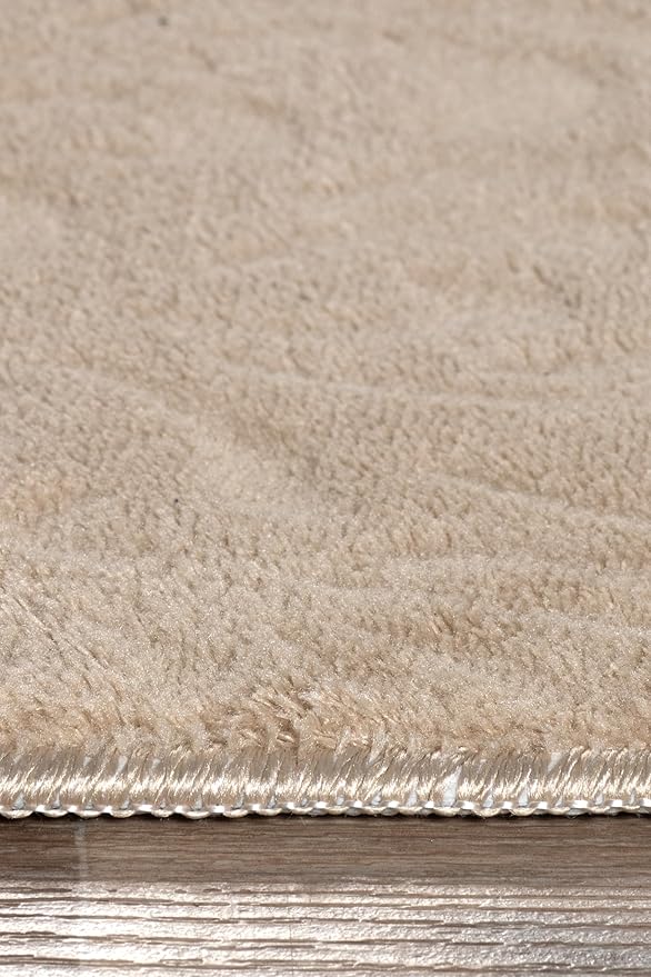 Non-Slip Washable 5x7 Area Rugs for Living Room Bedroom, Ultra Soft Bedside Rug, Indoor Floor Carpet for Kids Girls and Boys, Dorms, Nursery Rooms, Non-Skid Area Rug, Flower Beige, 5' x 7'