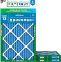 Filterbuy 8x24x1 Air Filter MERV 13 Optimal Smoke & Allergy Defense (3-Pack), Electrostatic Pleated HVAC AC Furnace Filters Replacement, Made in USA (Actual Size: 8.00 x 24.00 x 0.75)