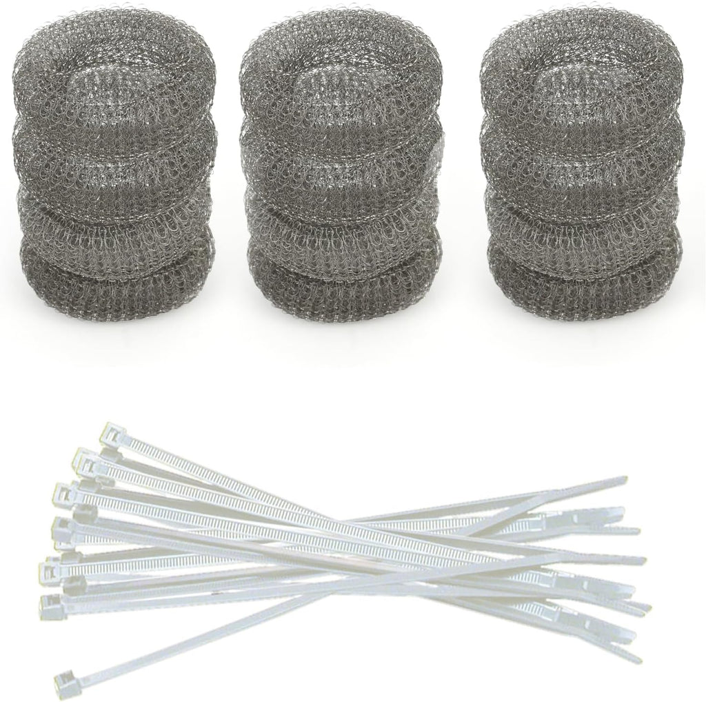 Washing Machine Lint Trap – Stainless Steel Hose Filter, Mesh Drain Catcher, Washer Sock Lint Remover, Rust-Free Snare Laundry Filter with Nylon Cable Ties, 29cmx6.5cm – 12-Pack