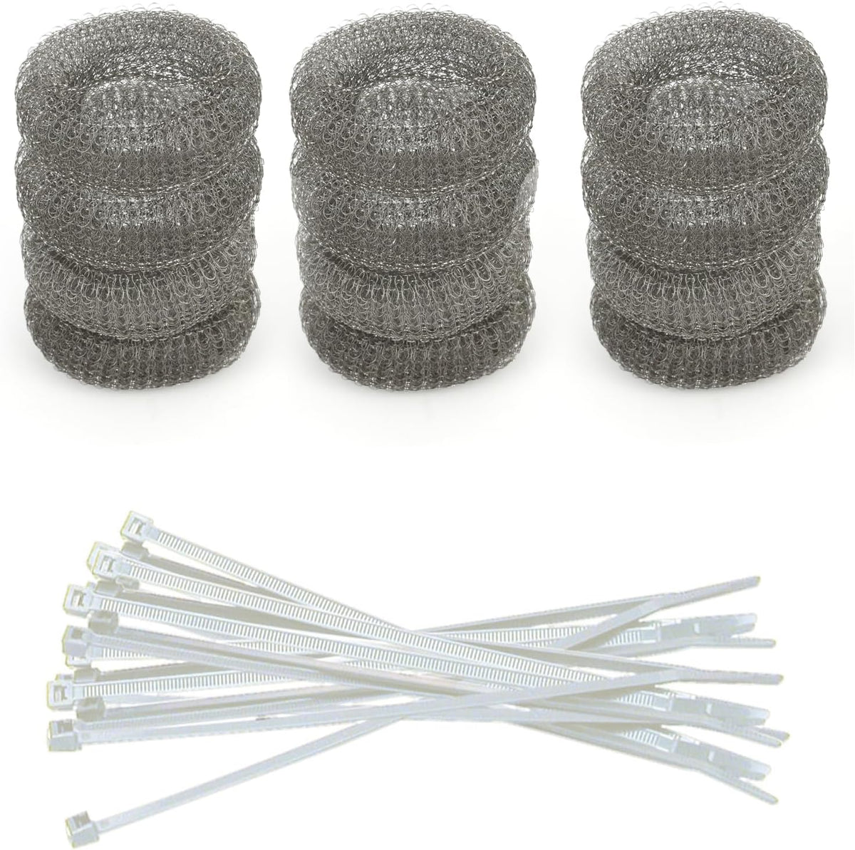 Washing Machine Lint Trap – Stainless Steel Hose Filter, Mesh Drain Catcher, Washer Sock Lint Remover, Rust-Free Snare Laundry Filter with Nylon Cable Ties, 29cmx6.5cm – 12-Pack
