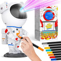 Color My Astronaut Galaxy Projector - DIY Spaceman Night Light with Acrylic Markers Kit & Space Stickers - Paint Your Own Lamp - Arts and Craft for Kids Ages 4-8 - Unique Gift for 5-10 Year Old Boys