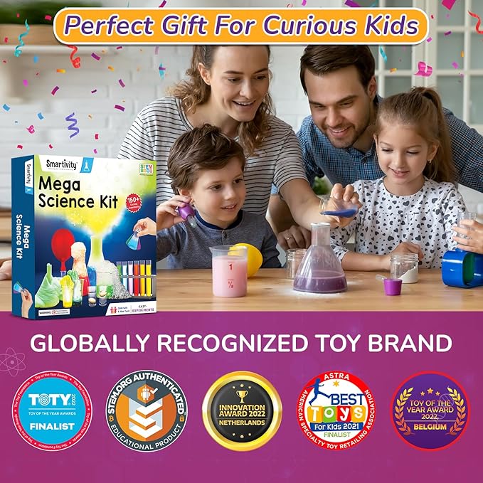 Smartivity Legendary Mega 150 Science Experiment Kit for Kids, Smart Birthday Gifts, Educational Science Experiments for Boys & Girls, STEM Toys for Learning & Fun for Age 6, 7, 8, 9, 10, 11, 12,14