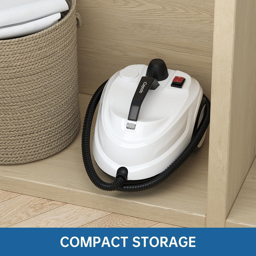 Steam Cleaner, Powerful Heavy Duty Canister Steamer with 34 Accessories, Steam Mop with 16.4 Ft Extra-Long Power Cord for Home Floor Cleaning, Grout, Upholstery, Car Detailing, White