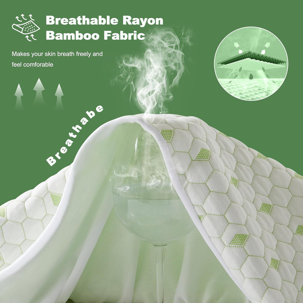 Waterproof Mattress Protector, Queen Size Mattress Pad Fitted 6"-18" Deep Pocket, 3D Air Fabric Breathable Bed Mattress Cover Noiseless Washable for Home, Bedroom, Hotel