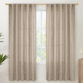 YoungsTex Dark Oatmeal Linen Curtains 72 Inches Long for Living Room, Semi Sheer Window Drapes Light Filtering with Back Tab Rod Pocket for Bedroom Office Dining Room, 2 Panels, 42 X 72 Inch