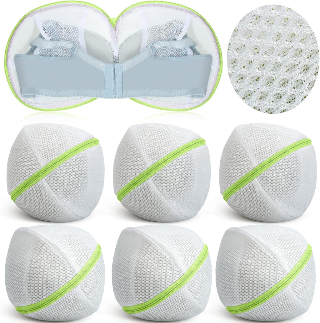 Shappy 6 Pieces Bra Washing Bag for Laundry Mesh Wash Lingerie Underwear Brassiere Washing Bags with Zipper for Women Laundry Storage(7.87 Inch,Green)