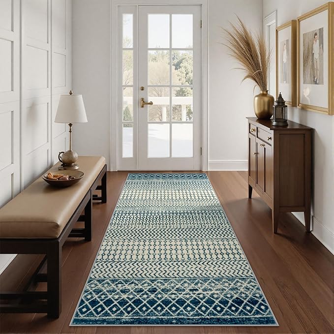 Machine Washable Area Rugs, 2x5 Kitchen Runner Rug Non Slip,Low Pile Non-Shedding Indoor Front Door Rug Carpet for Bedroom Kitchen Entryway Laundry Room