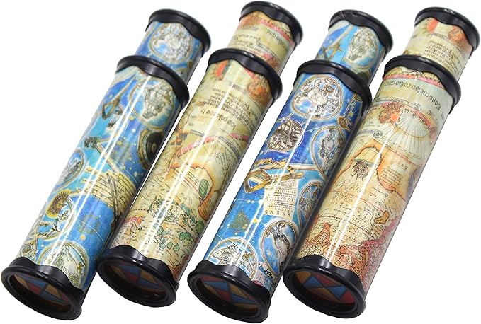 Magic Kaleidoscope, 4 Pack for Kids Adults 3D Mirror Lens Kaleidoscope Party Favors Stretchable Long Classic Kaleidoscope Toy Educational Science Developmental Toy (Two Colors)
