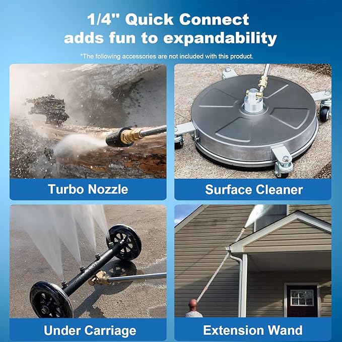 Pressure Cleaner 5000 PSI 4.0 GPM Power Cleaner with 33FT Hose, 4 Nozzle and 500ML Foam Cannon, Cleaner Machine for Home, Car Washing, Fence Cleaning, Patio