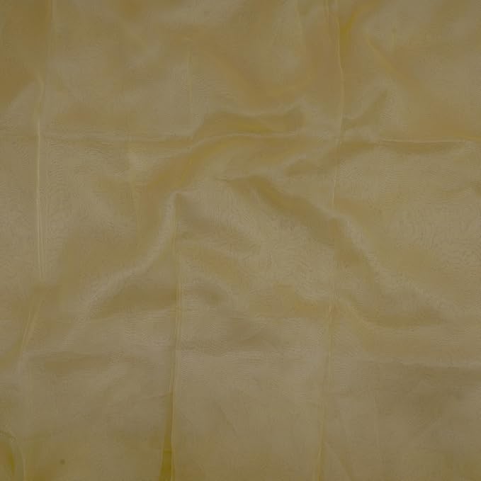 Organza Fabric 5 Yard Bridal Solid Sheer Organza Fabric Bolt for Wedding Dress, Fashion, Crafts, Decorations Silky Shiny Organza 44" - (5 Yard, Champagne)