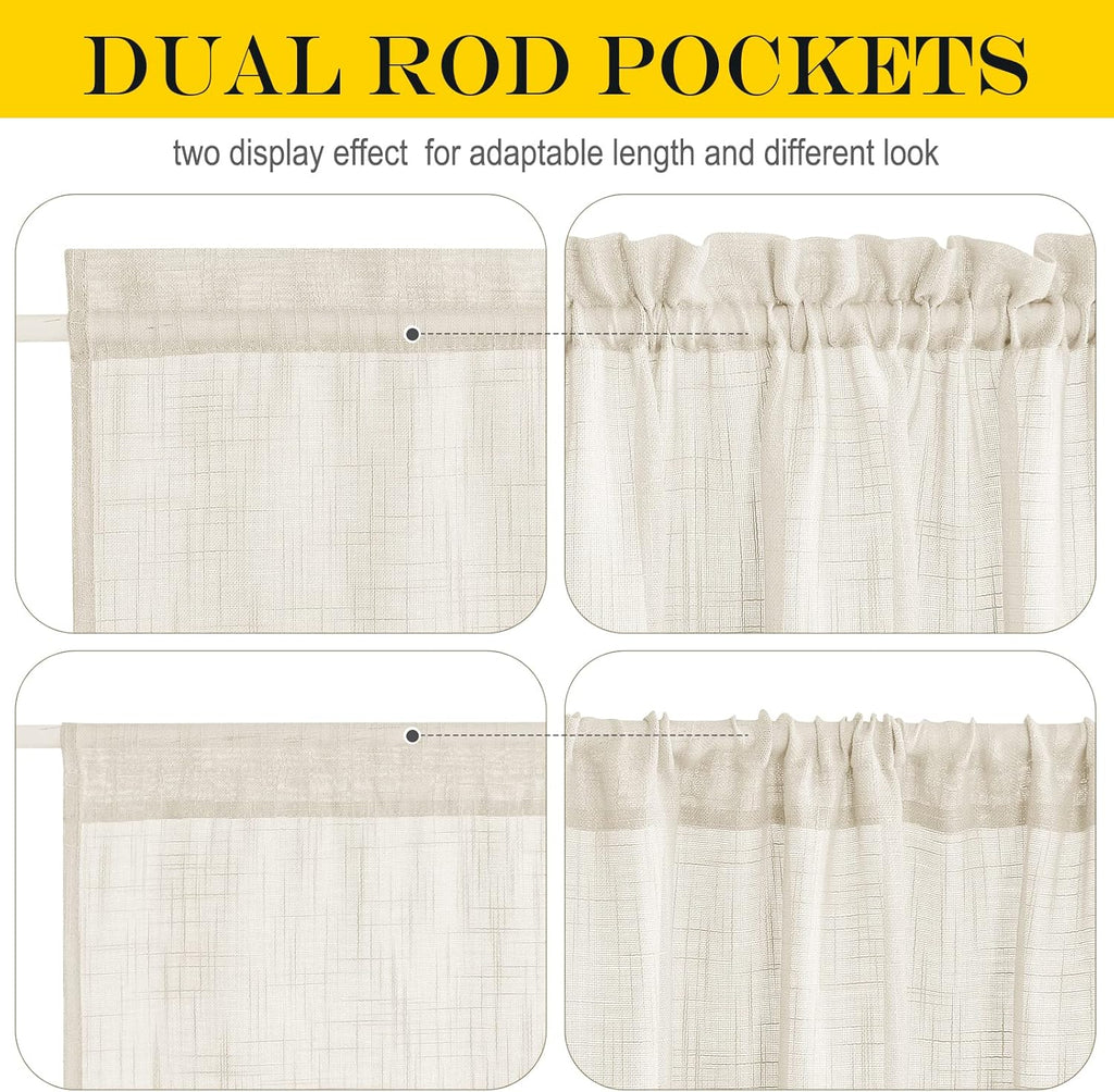 NICETOWN Side Door Front Curtains for Small Window, Privacy Door Shades for Sidelight Curtains, Light Filter Privacy Side Window Drapes, W36 X L72, Beige, 1 Panel