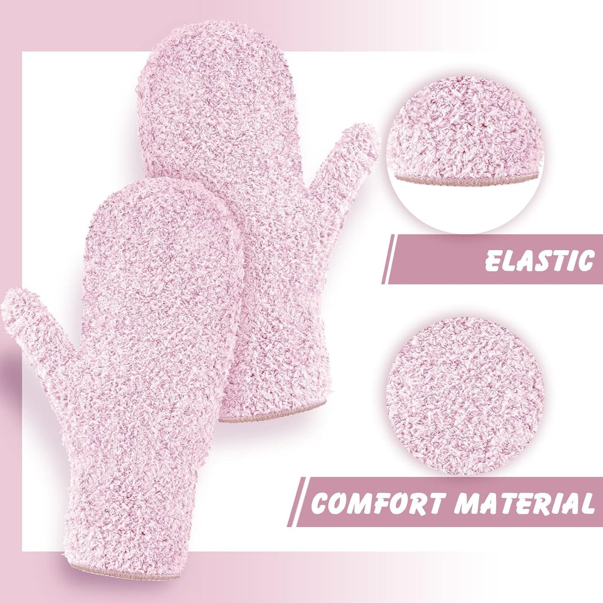 Bencailor 4 Pair Microfiber Dusting Mittens Reusable Women Cleaning Mittens with Thumb for Kitchen