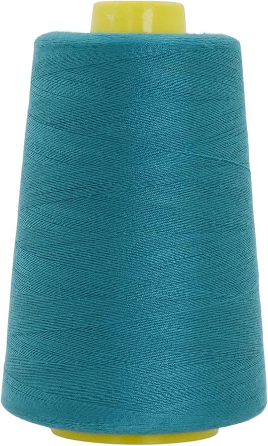 Mandala Crafts 4 Pack of Serger Threads Cones Spools - 40S/2 24000 Yards Polyester Teal Threads for Sergers Machine and Overlock Quilting Sewing Machine