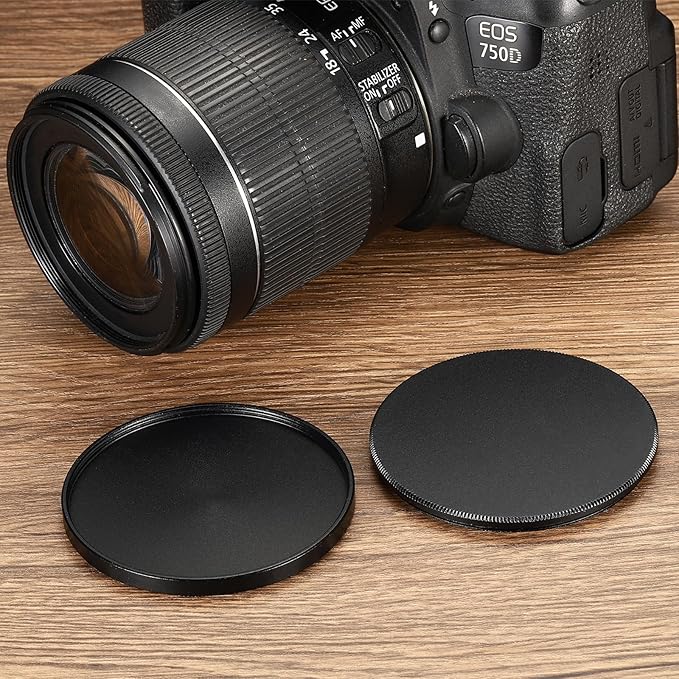 PATIKIL 52mm Lens Cap, Camera Lens Cap Cover Universal Lens Filter Stack Cap Front Metal Protective Case Cover with Cleaning Cloth for Photography Camera Filter