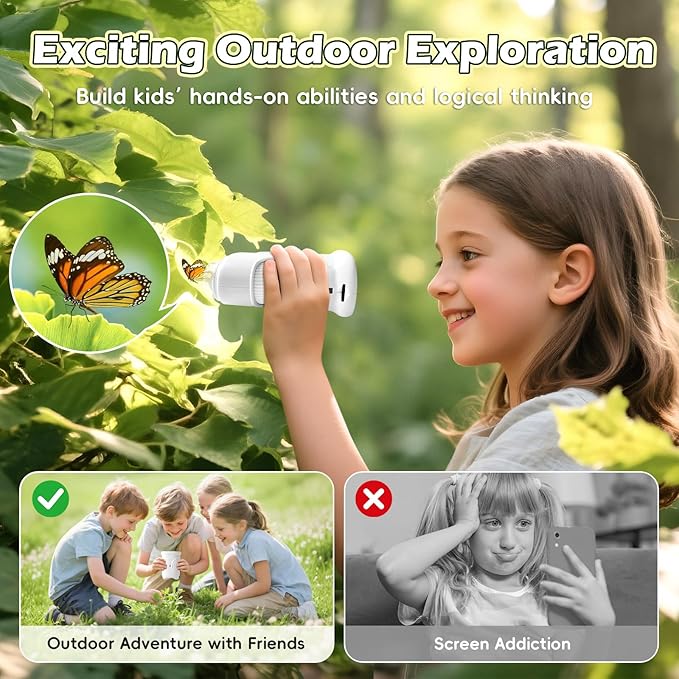 Kids Microscope Handheld - Digital 1000X Zoom Mini Pocket Microscope, HD Photo & Video Recording with 8GB TF Card, Educational Toys for Boys Girls 3 4 5 6 7 8+ Years, STEM Birthday Gifts