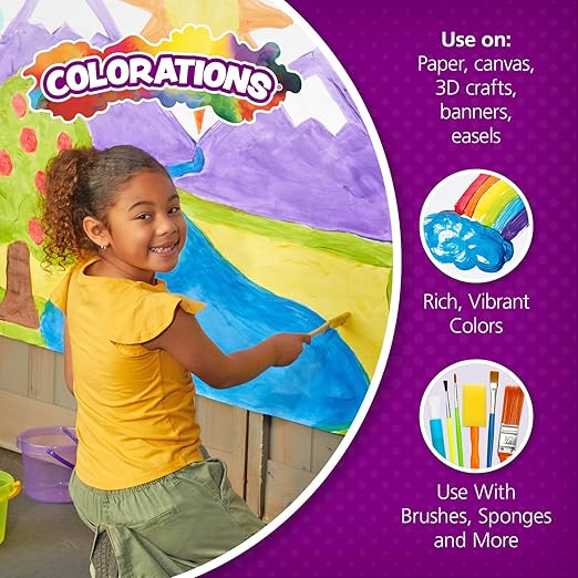 Colorations PLWS Liquid Watercolor Paint, 8 fl oz, Set of 8, Non-Toxic, Painting, Kids, Craft, Hobby, Fun, Water Color, Posters, Cool effects, Versatile, Gift