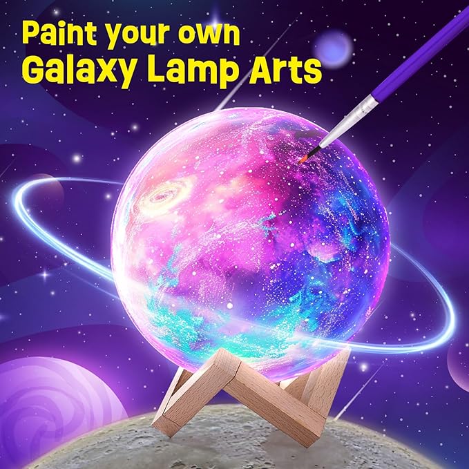 Paint Your Own Moon Lamp Kit, Cool Gifts DIY 3D Moon Night Light, Arts and Crafts for Kids Ages 8-12, Space Art Supplies Craft Kits, Girls Boy Birthday & Christmas Gifts Ages 3 4 5 6 7 8 9 10 11 12+