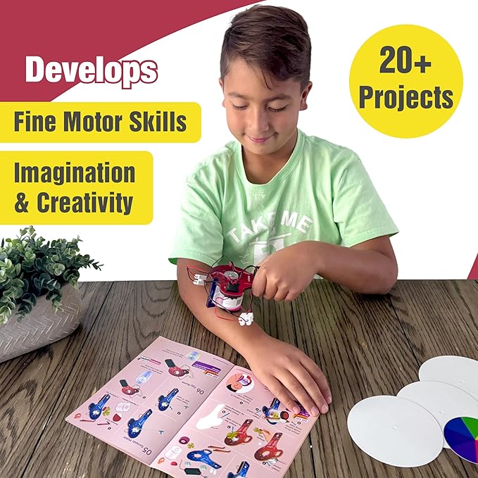 Butterfly EduFields STEM Kit for Kids Ages 6-12 | Build 20+ Motor Machines & DIY Engineering Projects | Science Gift for Boys & Girls | Robotics & Learning Toy
