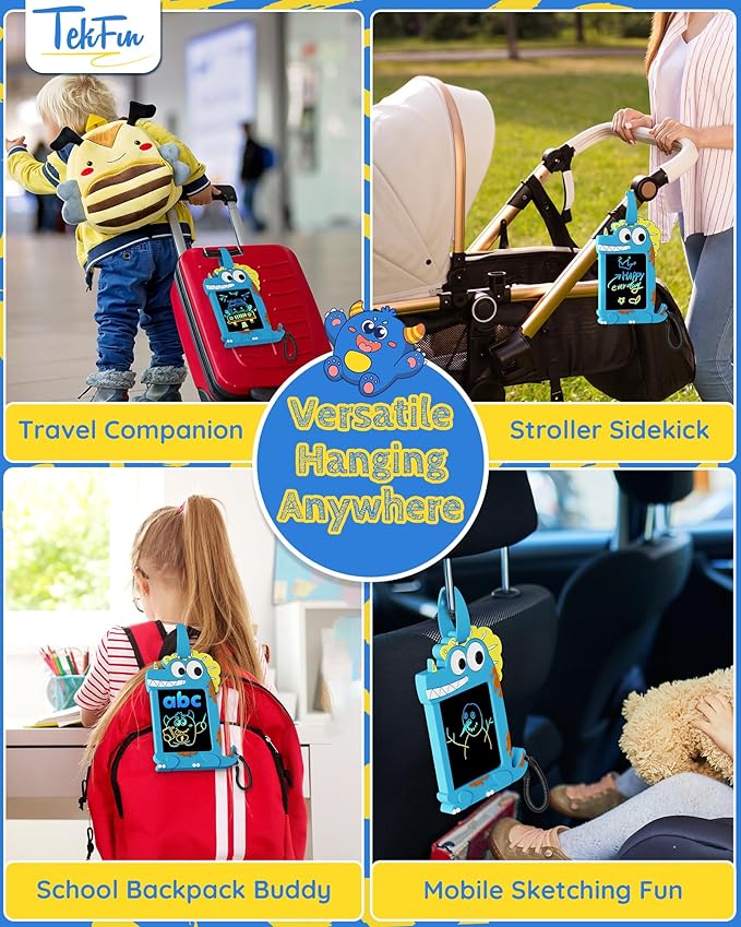 TEKFUN NanoDoodle Toys, Dinosaur Toys for Kids 4.5in LCD Writing Tablet Drawing Board for Classroom School Home, Christmas Gifts for Boys Girls 3-10 Years Old