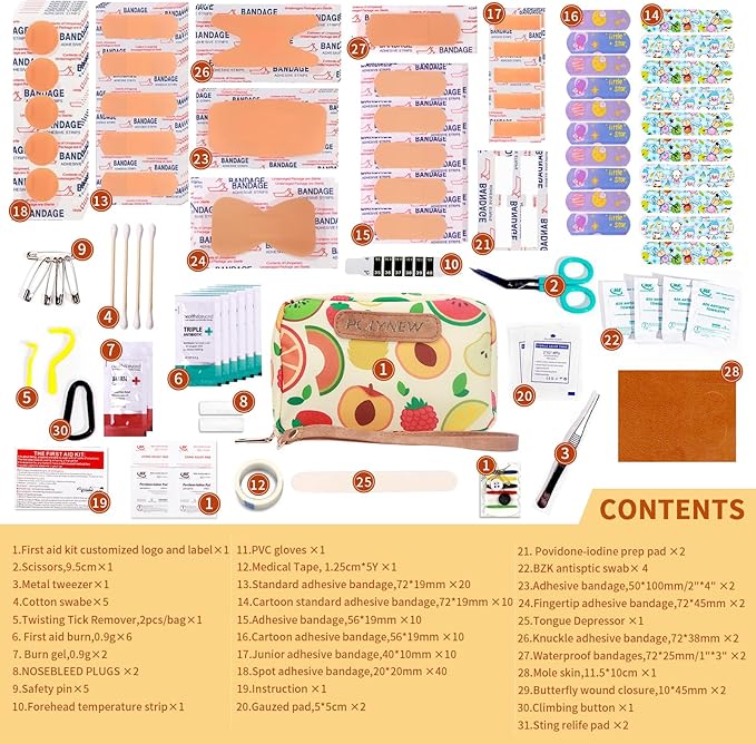 Portable First Aid Kit (151 Pcs) – Travel-Sized Emergency Care for Kids & Adults, Home, Car, Camping & Diaper Bag