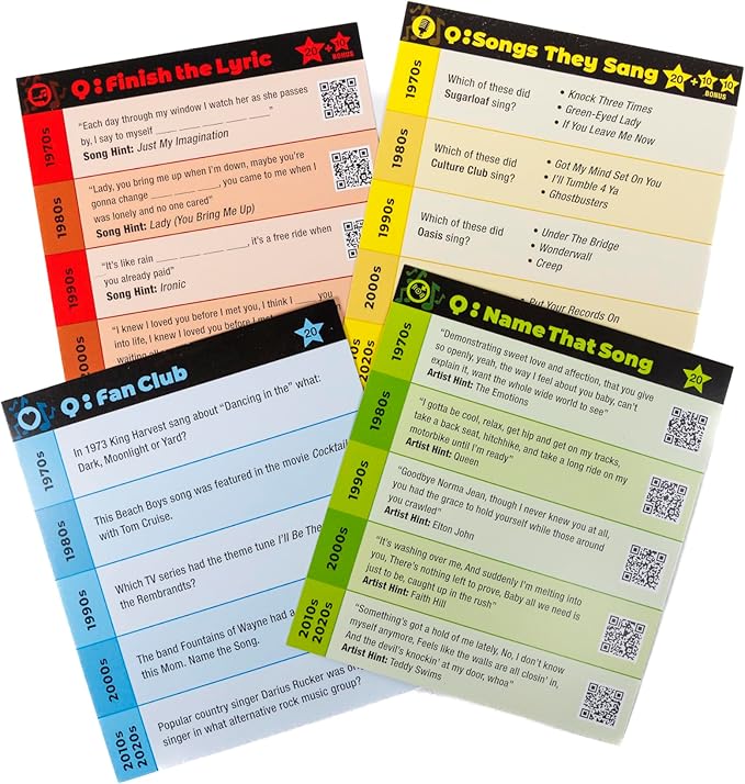 SongFest! is a New Music Trivia Party Game | Song QR Codes Provide Audio Hints to Bring Back Instant Memories Through 5 Plus Decades of Music