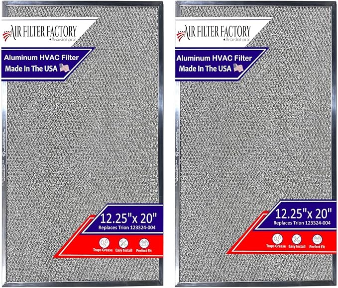 Air Filter Factory Mesh Filter 123324‐004, 123324004, TRN123324004 Replacement For Trion Aluminum Mesh Furnace HVAC Pre/Post Filters 2-Pack
