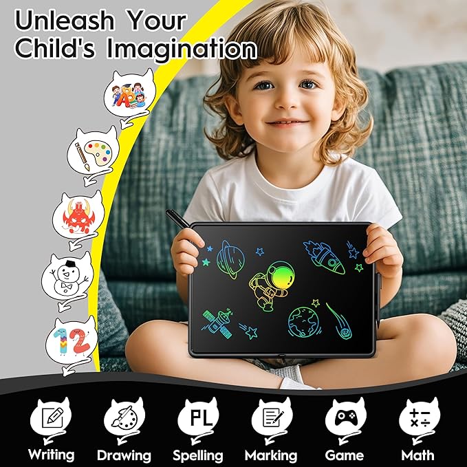 20 Inch LCD Writing Tablet for Kids, Large Drawing Pad, Doodle Board, Rechargeable Drawing Board, Educational & Learning Kids Toys, Creative Birthday Gifts
