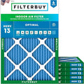 Filterbuy 16.38x21.38x1 Air Filter MERV 13 Optimal Smoke & Allergy Defense (6-Pack), Electrostatic Pleated HVAC AC Furnace Filters Replacement, Made in USA (Actual Size: 16.38 x 21.38 x 0.75)