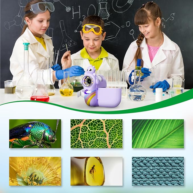 Labsters Kids Microscope - 1000X Portable, Telescope & Photo/Video, Science Kit for Kids Over 3 Years