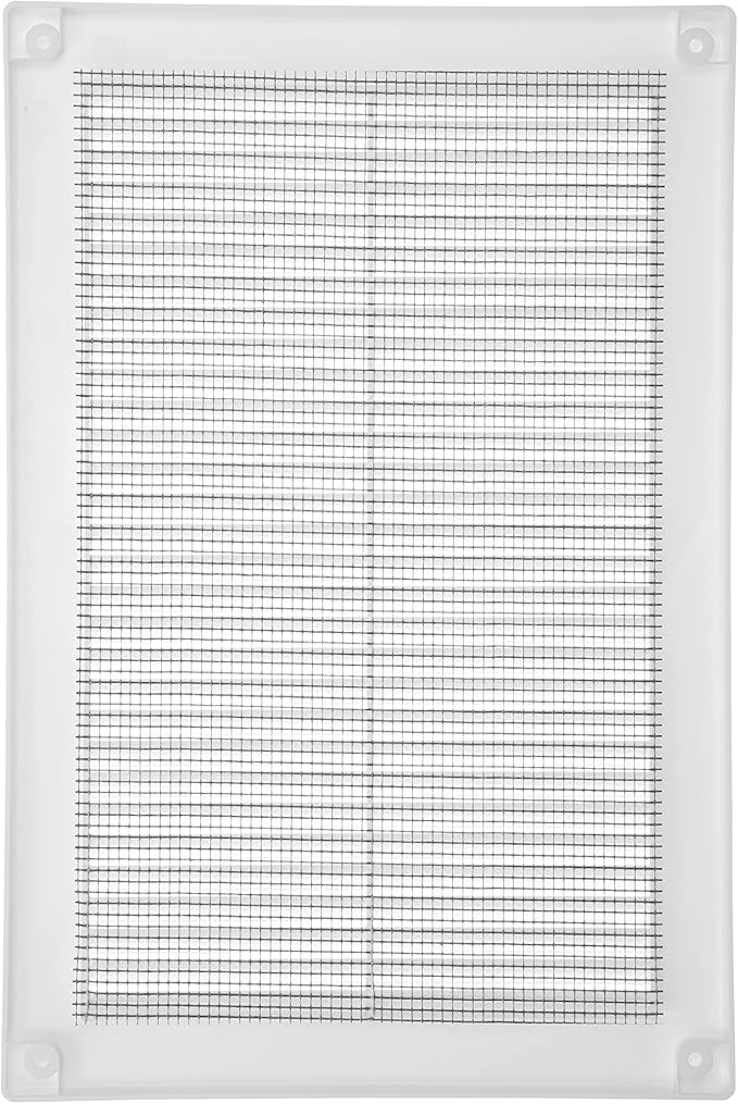 Vent Systems 6" x 10" Inch (Opening Dimensions) - Pack of 5 - Plastic White Soffit Vent Cover - Flat Rectangular Air Vent Grille - Air Vent Deflector - HVAC 8" x 12" Inch (Overall Dimensions)