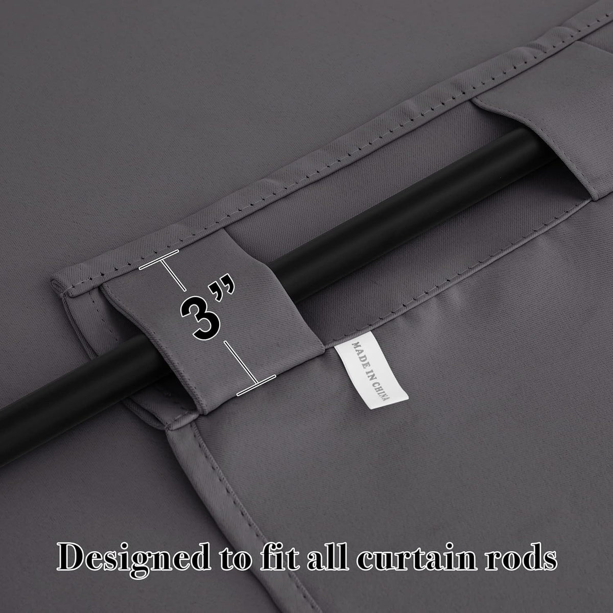 RYB HOME Kitchen Window Curtains - Blackout Privacy Half Window Curtains for Bedroom Bathroom Dining Living Room Cafe Office Short Tiers Drapes, W 34 x L 36 inches, 2 Panels, Grey