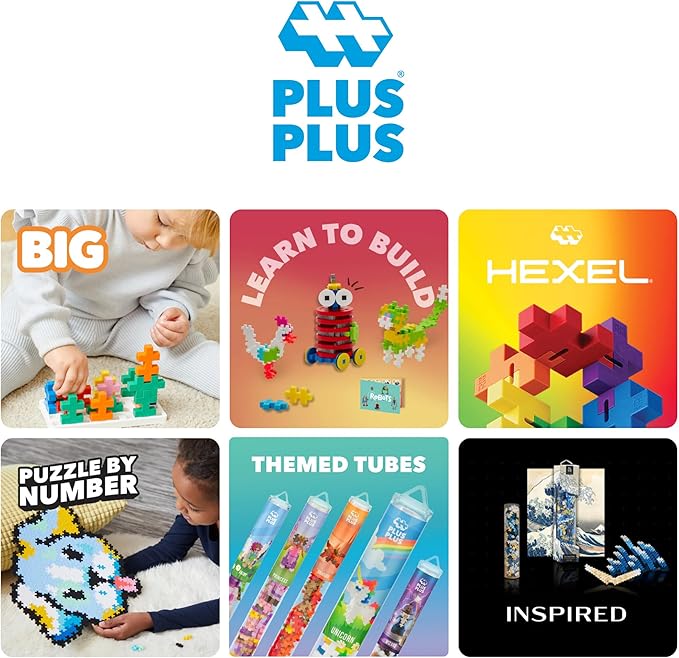 PLUS PLUS Critters, Pack of 4, Halloween 3D Puzzle Building Block Set, 160 Mini Interlocking Pieces, Fun Holiday Activities for Kids, Series 2 - Creepy