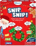 Skillmatics Scissor Skills Activity Book - Snip Snip Christmas, 25 Fun Cutting & Creative Activities for Preschoolers, 2 Child-Safe Scissors, Felt Craft Kit, Gifts for Kids Ages 3, 4, 5, 6, 7