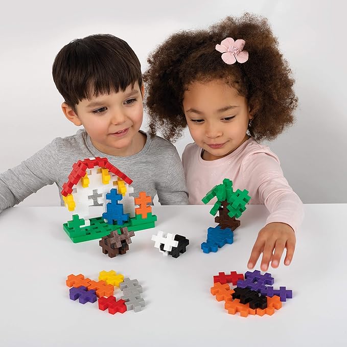 PLUS PLUS Learn to Build Big, Building Toys Set for Toddlers and Preschoolers, Stem Toys for 3+ Year Old, 60 Interlocking Blocks - Basic