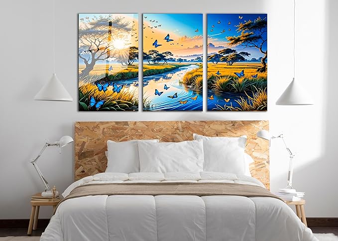 SpiritualHands Fantastic Scenery Tempered Glass Wall Art Painting for Living Room, Tempered Glass Modern Prints Decor, Large Vivid Color Panel for Bedroom, Kitchen, or Office