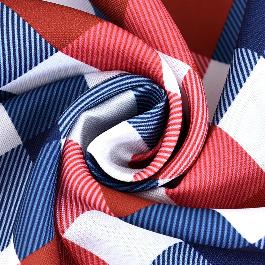 Patriotic Party Plaid Tablecloth Fabric - Rectangular 58x102 Inch Water Resistant Checked Table Cloth for Indoor/Outdoor Use - Table Cover for Independence Day Memorial Day